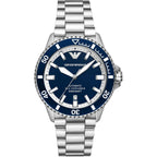 Emporio Armani Sea Explorer AR60079 42mm Men's Automatic Watch – Blue Sunray & Blue Stainless Steel Bracelet