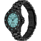 Emporio Armani Sea Explorer AR60084 42mm Men's Automatic Watch – Tiffany Blue Sunray & Black Stainless Steel Bracelet