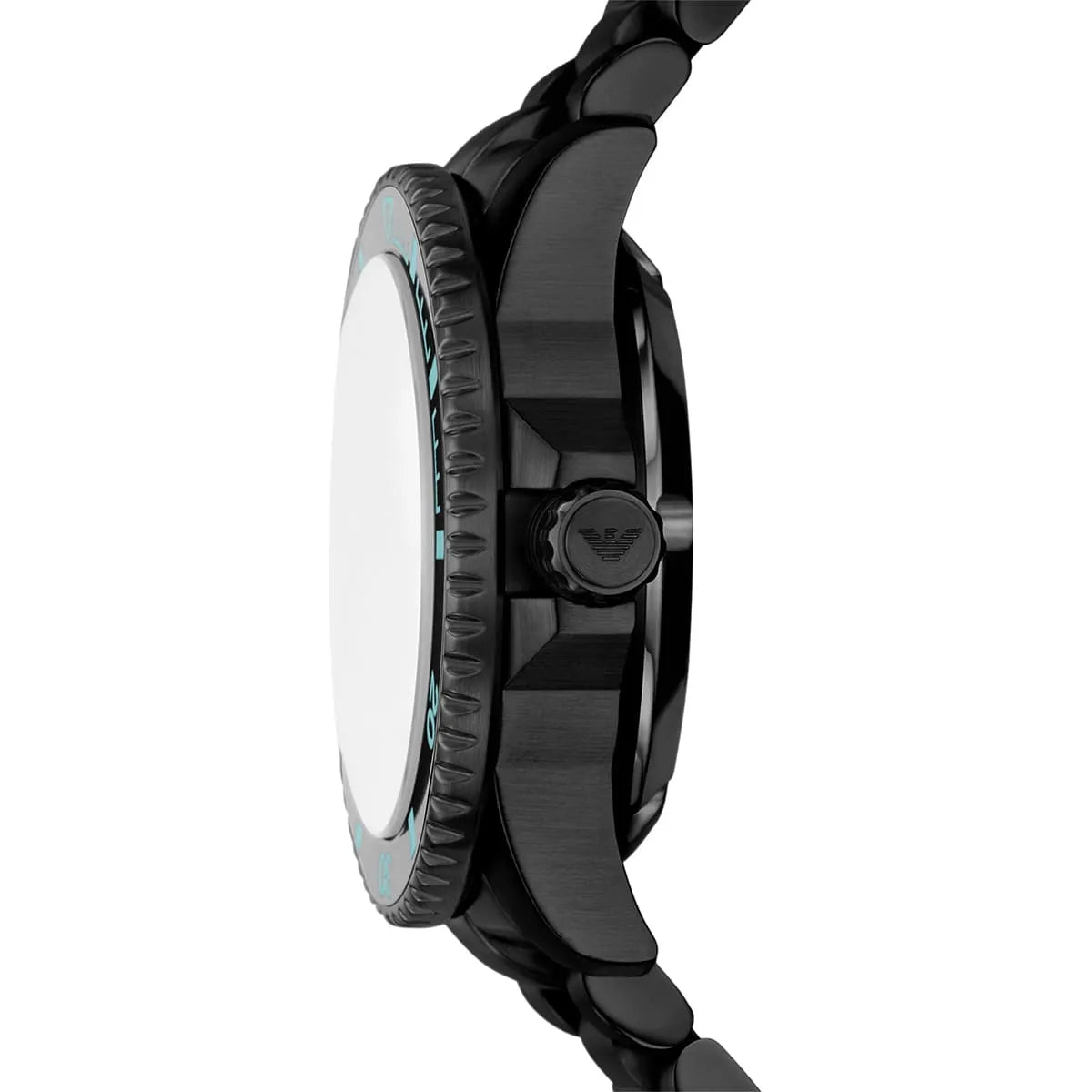 Emporio Armani Sea Explorer AR60084 42mm Men's Automatic Watch – Tiffany Blue Sunray & Black Stainless Steel Bracelet
