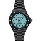 Emporio Armani Sea Explorer AR60084 42mm Men's Automatic Watch – Tiffany Blue Sunray & Black Stainless Steel Bracelet