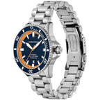 Emporio Armani Sea Explorer AR60090 42mm Men's Automatic Watch – Blue & Silver-Tone Stainless Steel Bracelet