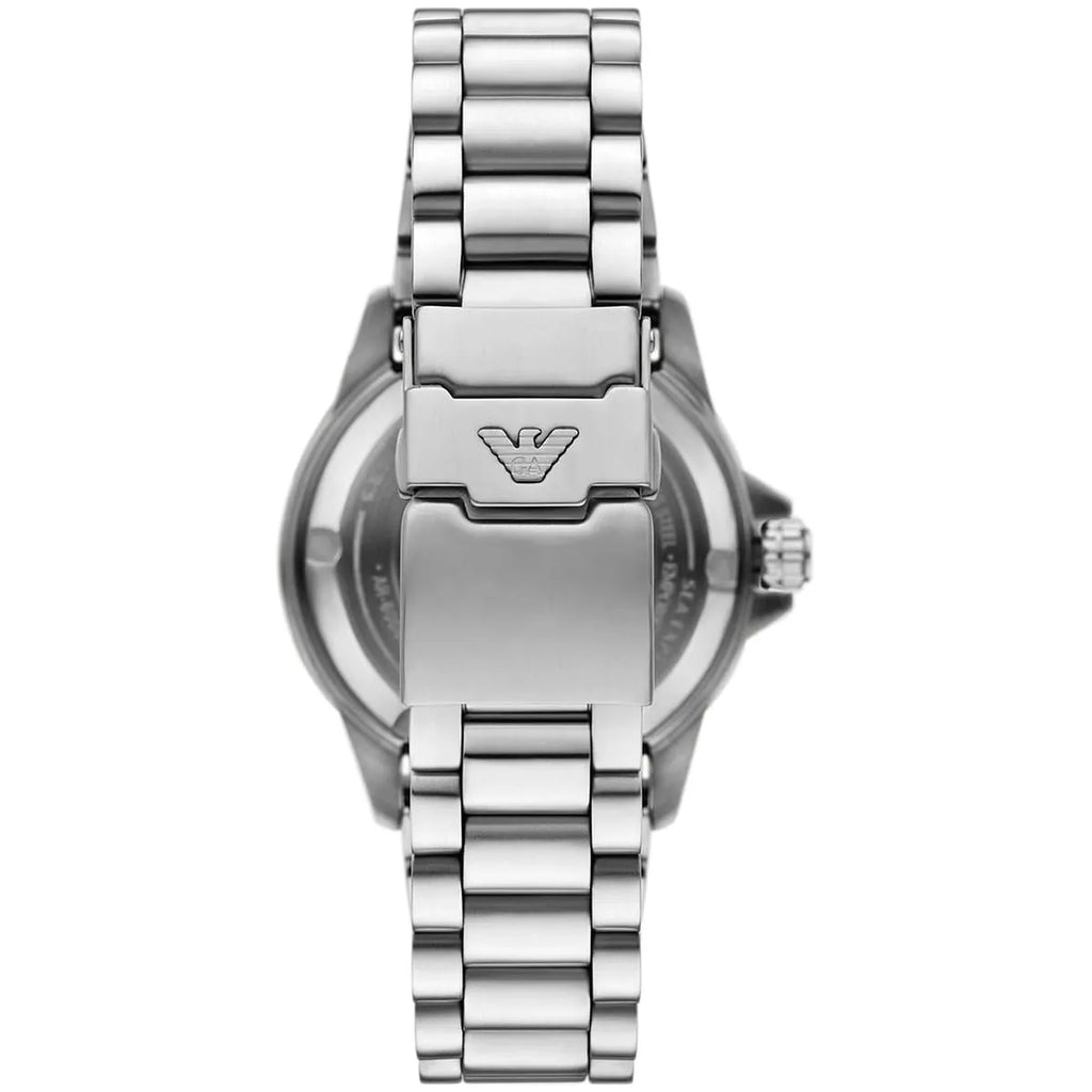 Emporio Armani Sea Explorer AR60090 42mm Men's Automatic Watch – Blue & Silver-Tone Stainless Steel Bracelet