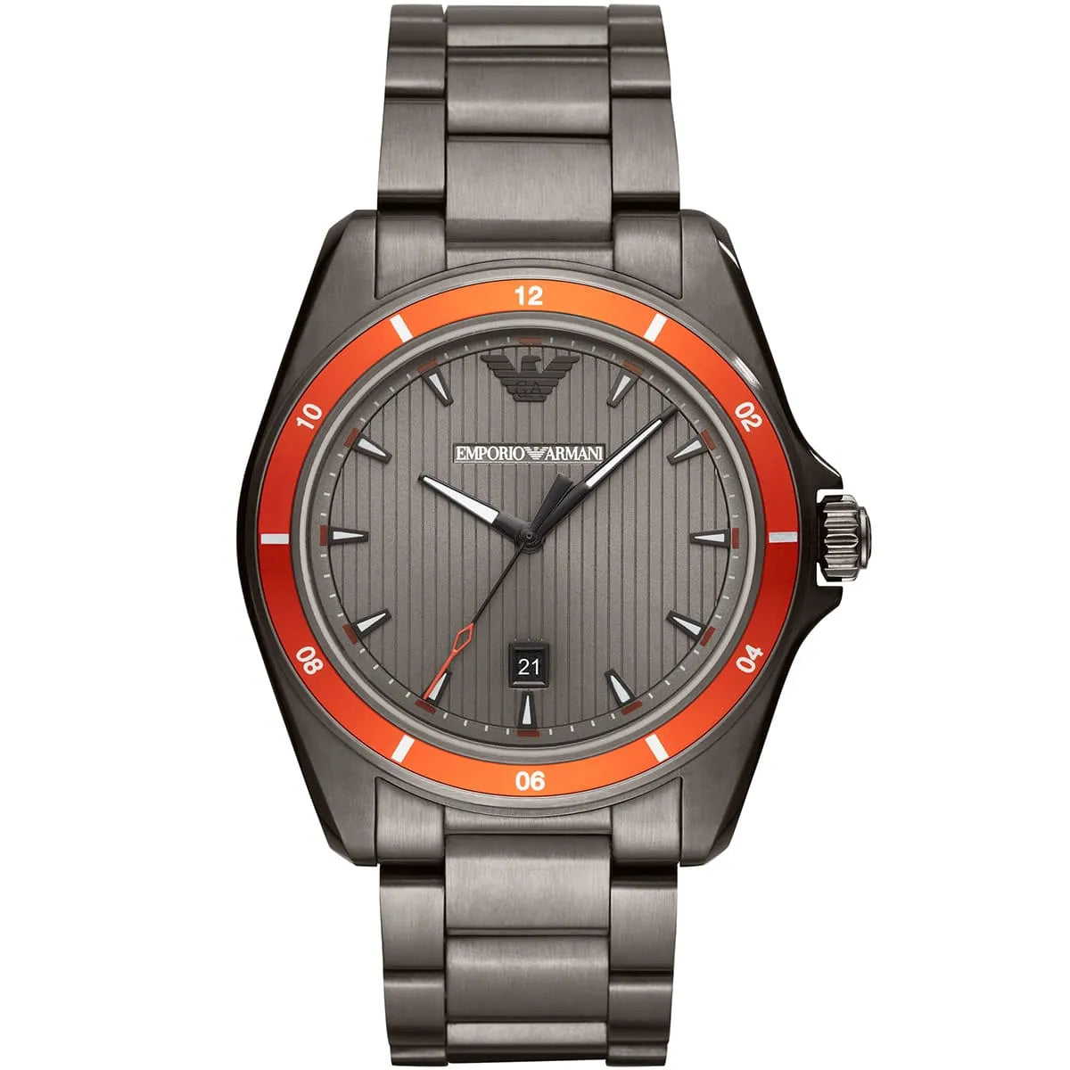 Emporio Armani Sigma AR11178 44mm Men's Quartz Watch – Grey & Gunmetal Stainless Steel Bracelet