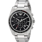 Emporio Armani Sigma AR6098 44mm Men's Chronograph Watch – Black & Black Stainless Steel Bracelet