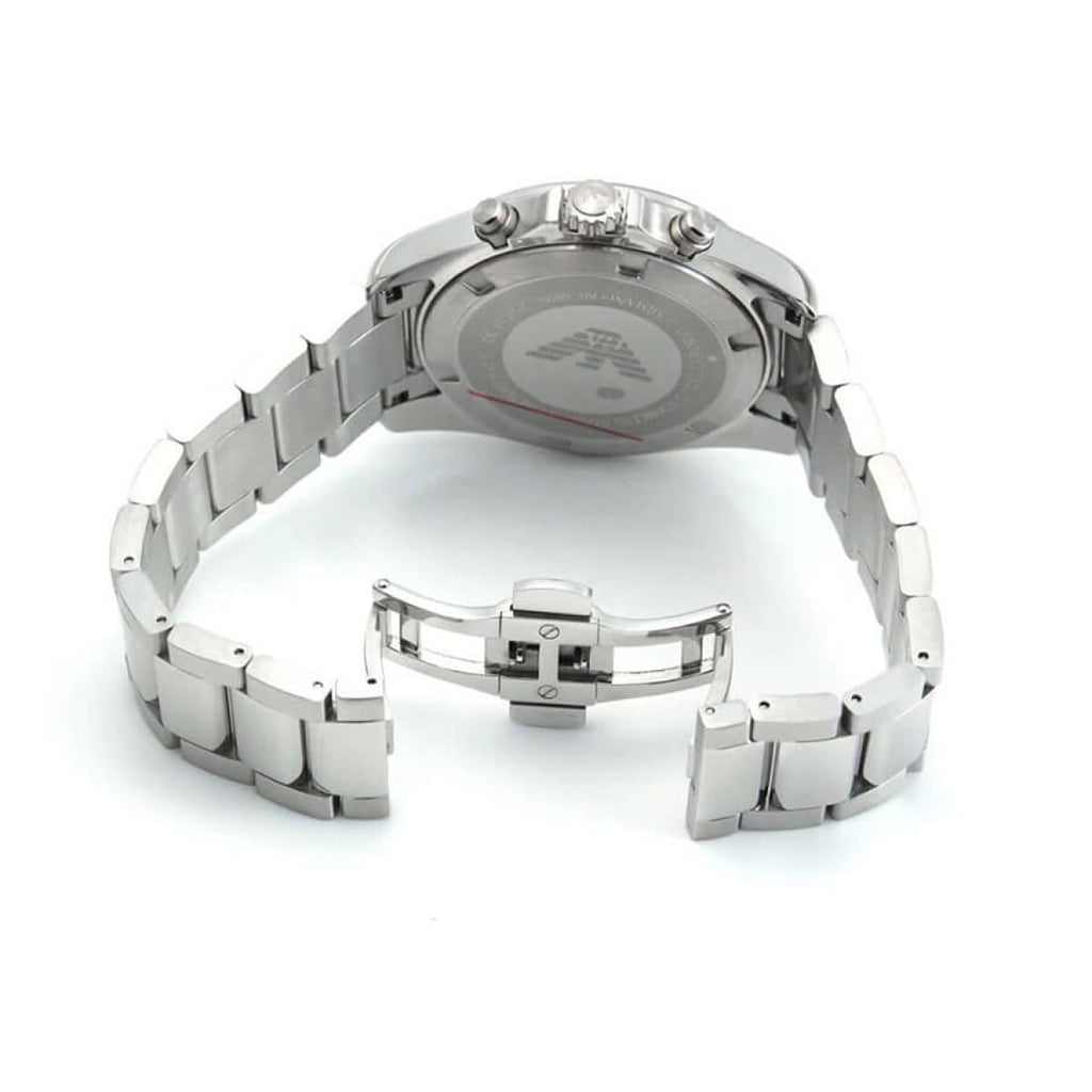 Emporio Armani Sigma AR6098 44mm Men's Chronograph Watch – Black & Black Stainless Steel Bracelet