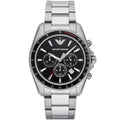 Emporio Armani Sigma AR6098 44mm Men's Chronograph Watch – Black & Black Stainless Steel Bracelet