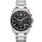 Emporio Armani Sigma AR6098 44mm Men's Chronograph Watch – Black & Black Stainless Steel Bracelet