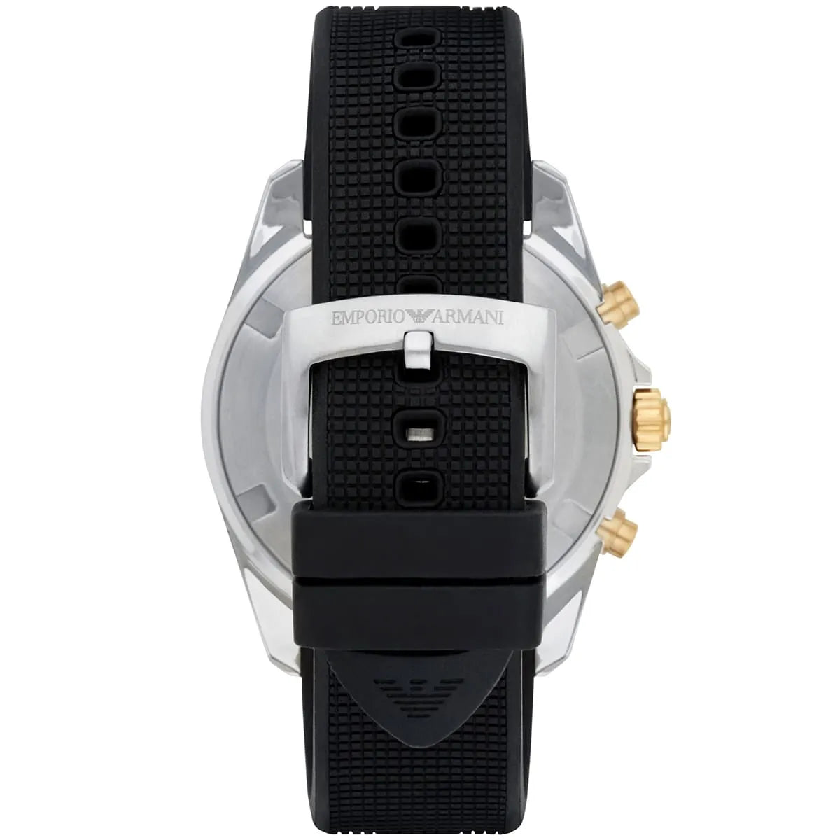 Emporio Armani Sigma AR80003 44mm Men's Chronograph Watch – Black Textured & Black Rubber Strap