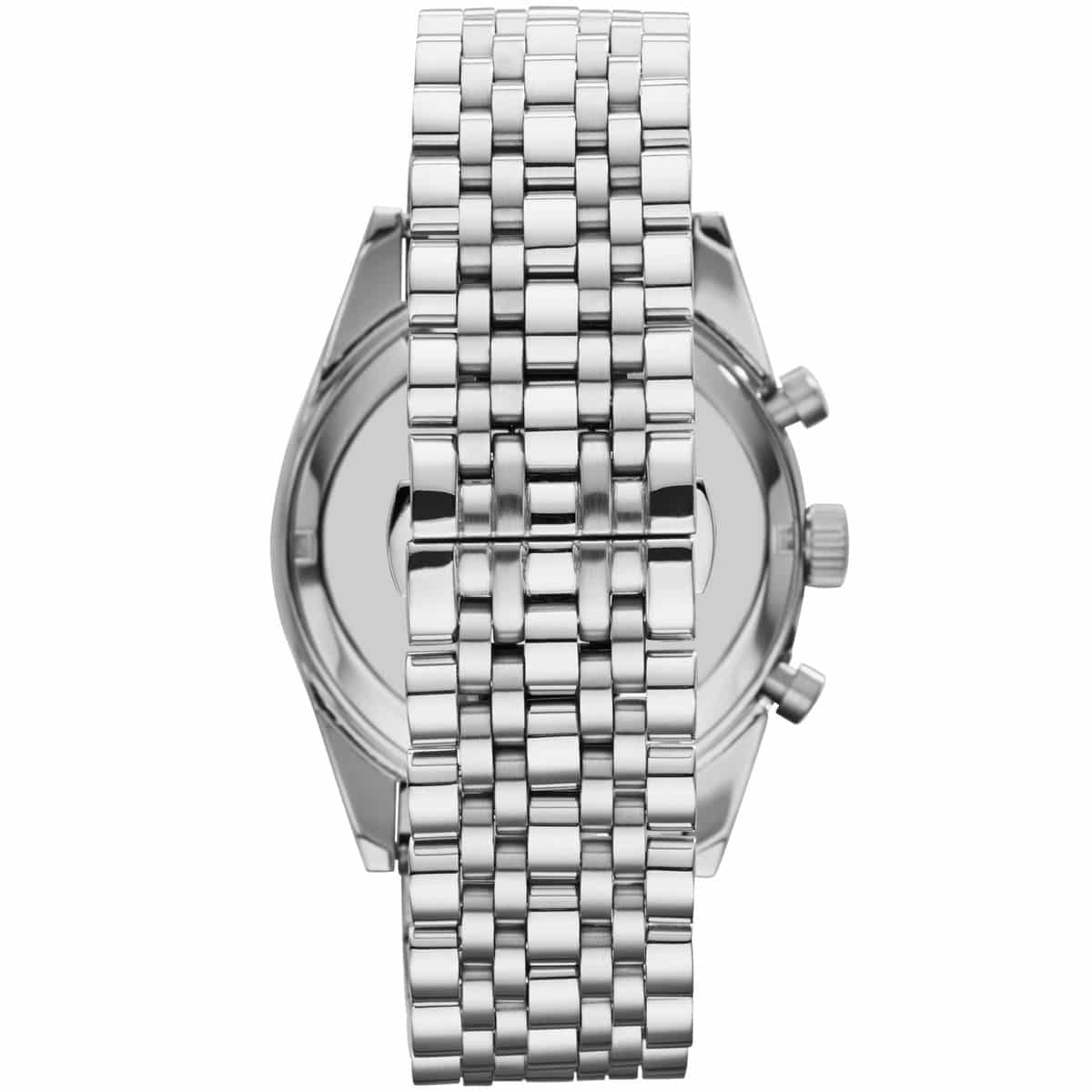 Emporio Armani Sportivo AR5988 46mm Men's Chronograph Watch – Black & Silver Stainless Steel Bracelet