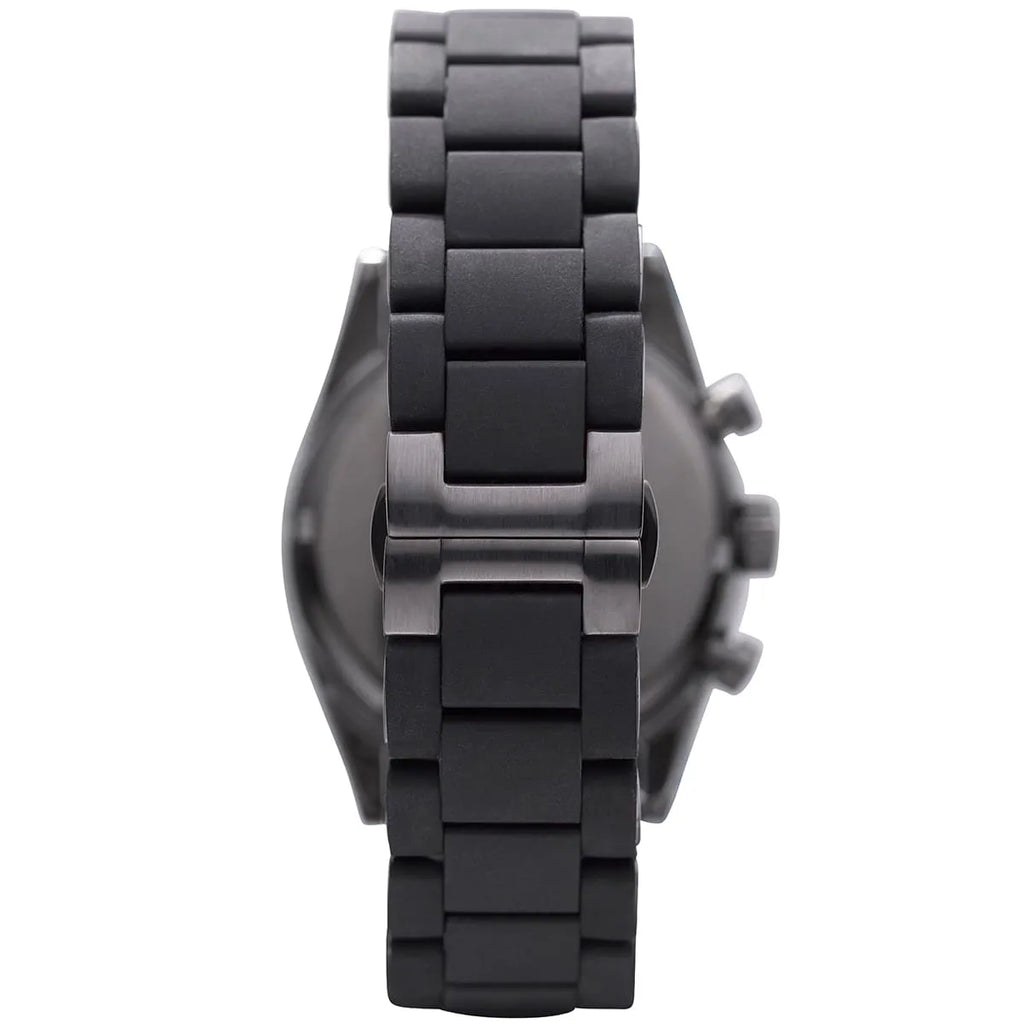 Emporio Armani Tazio AR5889 43mm Men's Chronograph Watch – Grey & Gunmetal Genuine Leather Strap
