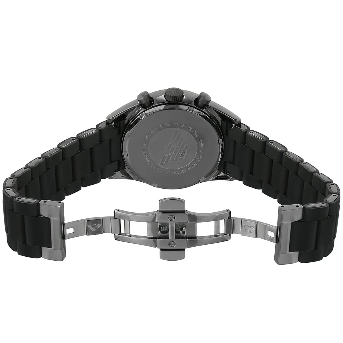 Emporio Armani Tazio AR5889 43mm Men's Chronograph Watch – Grey & Gunmetal Genuine Leather Strap