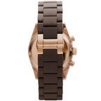 Emporio Armani Tazio AR5890 43mm Men's Chronograph Watch – Chocolate Brown & Rose Gold Silicone Strap