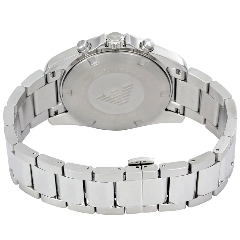 Emporio Armani Tazio AR6091 Men's Chronograph Watch – Navy Blue & Silver Stainless Steel Bracelet