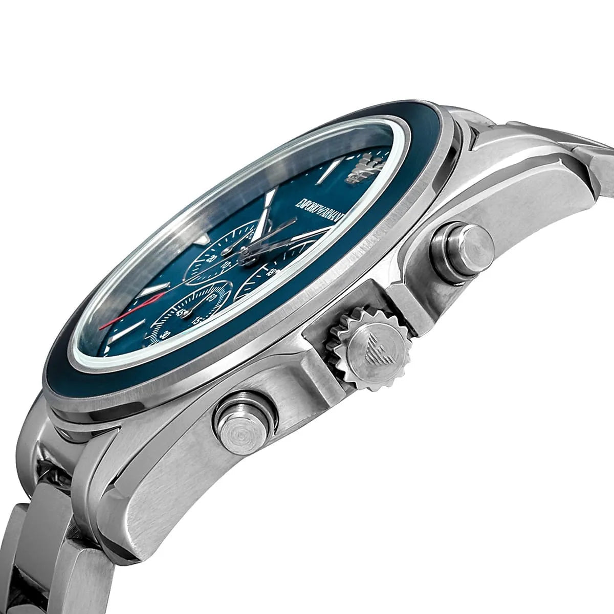 Emporio Armani Tazio AR6091 Men's Chronograph Watch – Navy Blue & Silver Stainless Steel Bracelet