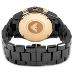 Emporio Armani Valente AR1410 43mm Men's Chronograph Watch – Black & Black Ceramic Bracelet