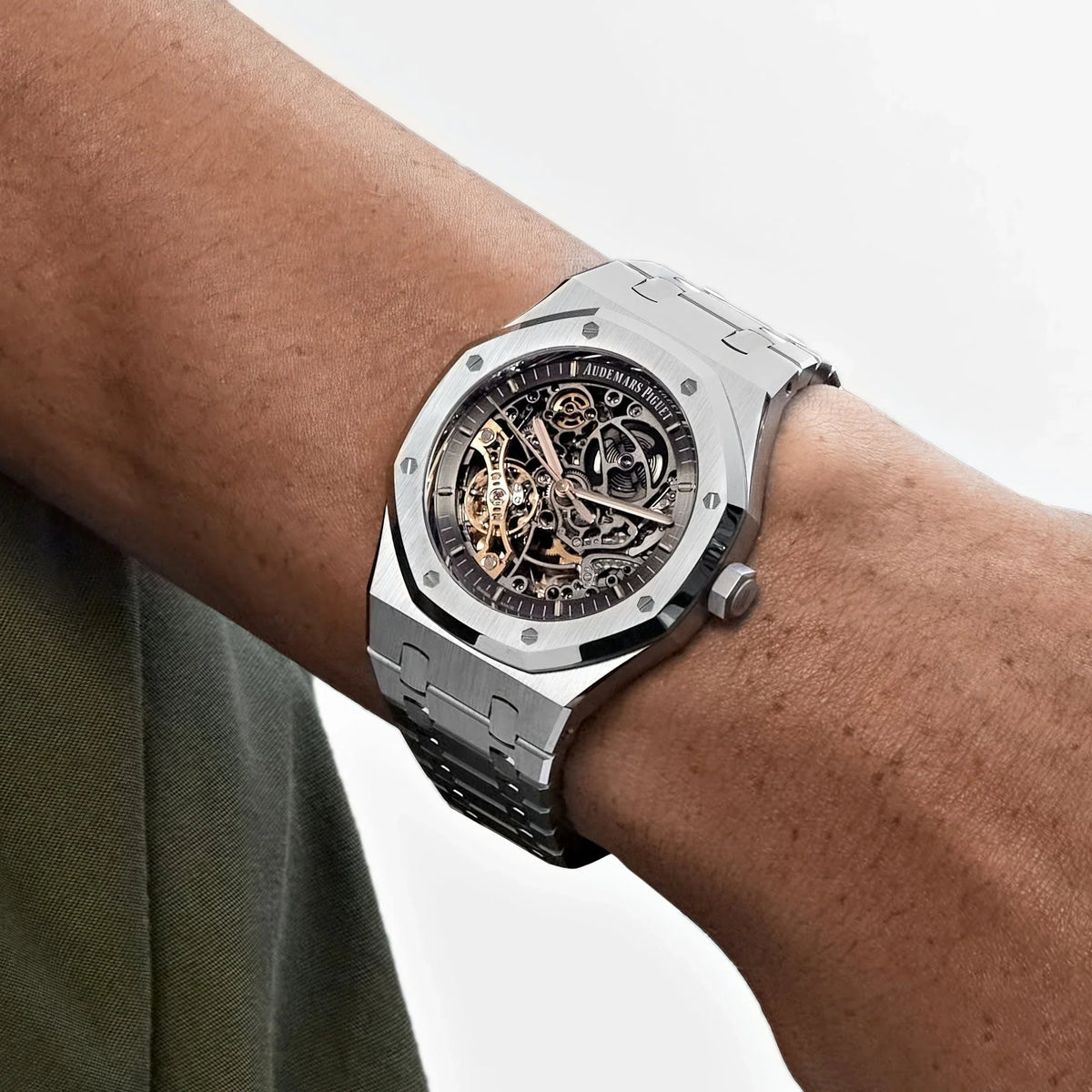 Audemars Piguet Royal Oak Double Balance Wheel Openworked 41mm Men's Automatic Watch – Black with Silver Stainless Steel Bracelet