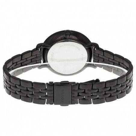 Fossil Jacqueline ES3614 36mm Women’s Watch – Textured Black Dial, Black Stainless Steel Bracelet & Rose Gold-Tone Accents