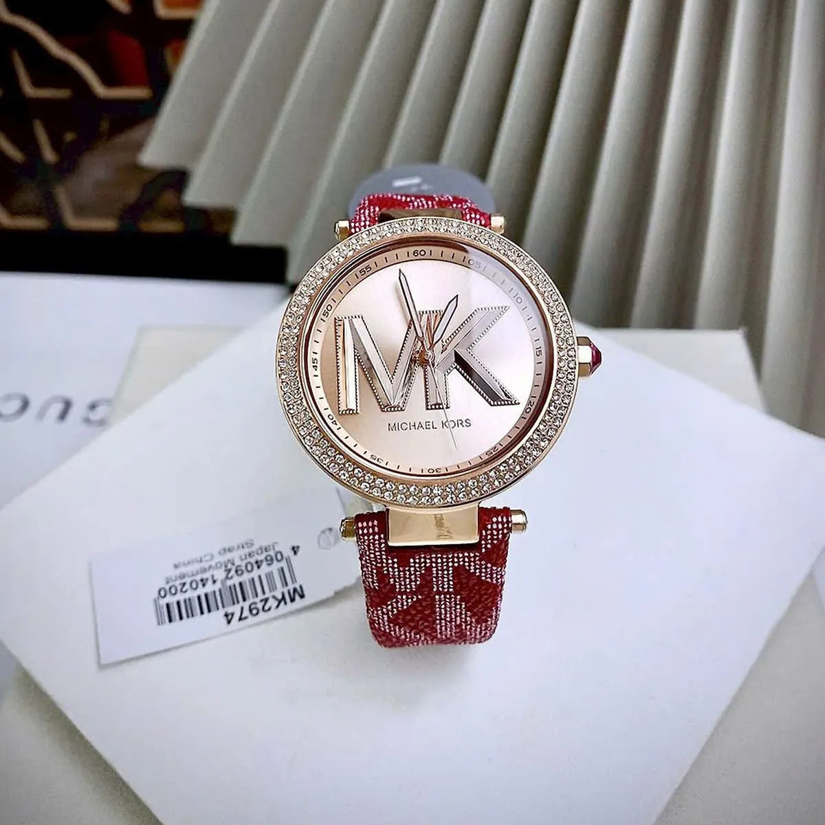Michael Kors Parker MK2974 39mm Women's Quartz Watch – Pavé Rose Gold with Rose Gold Genuine Leather Strap