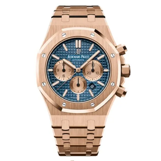 Audemars Piguet Royal Oak Men's Quartz Watch – Black with Silver Stainless Steel Bracelet