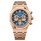 Audemars Piguet Royal Oak Men's Quartz Watch – Black with Silver Stainless Steel Bracelet