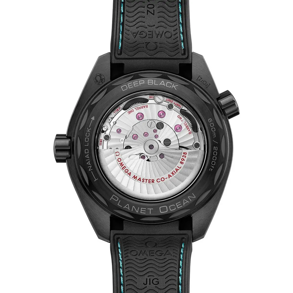 Omega Seamaster Planet Ocean Worldtimer Master Quality Watch – Turquoise Dial & Black Rubber Strap
