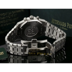 Audemars Piguet Royal Oak Men's Quartz Watch – Black with Silver Stainless Steel Bracelet
