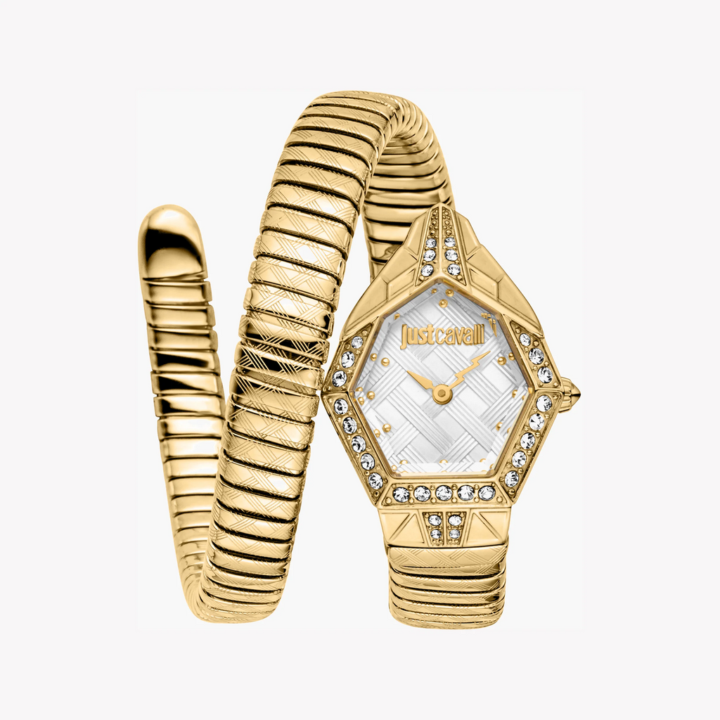 Just Cavalli Signature JC1L303M0025 Women's Quartz Watch – Signature with Silver Stainless Steel Bracelet