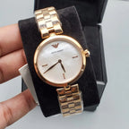Emporio Armani Arianna AR11196 32mm Women's Quartz Watch – Mother-of-Pearl & Rose Gold Stainless Steel Bracelet