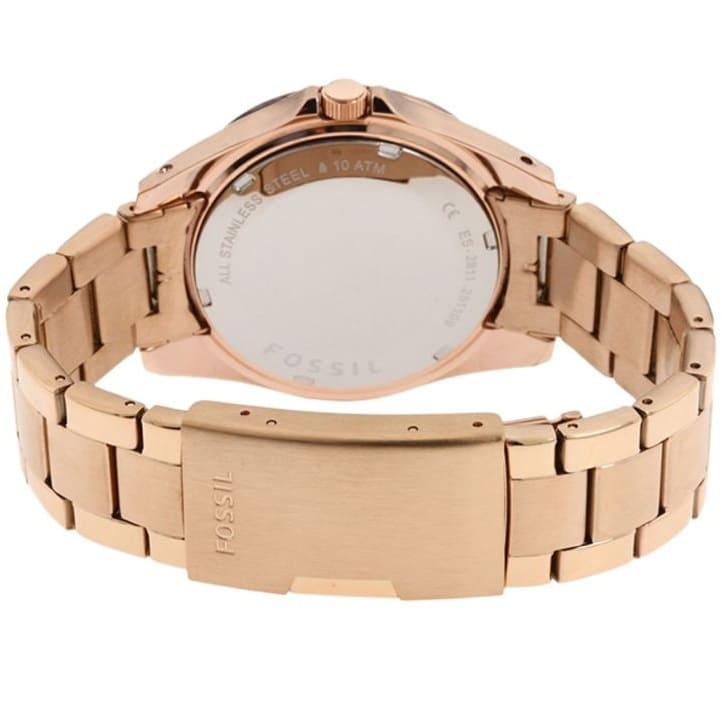 Fossil Riley ES2811 38mm Women’s Watch – Rose Gold-Tone Dial, Stainless Steel Bracelet & Crystal-Set Bezel