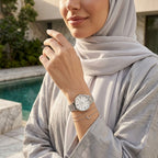 Fossil Jacqueline ES3433 36mm Women’s Watch – White Dial, Silver-Tone Stainless Steel Bracelet & Date Display
