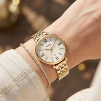 Fossil Jacqueline ES3434 36mm Women’s Watch – Cream Dial, Gold-Tone Stainless Steel Bracelet & Date Display
