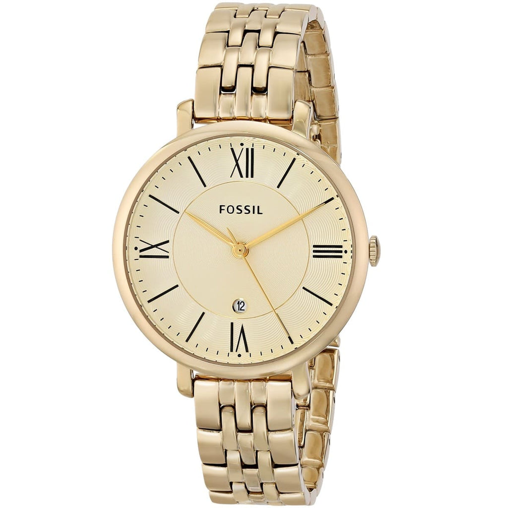 Fossil Jacqueline ES3434 36mm Women’s Watch – Cream Dial, Gold-Tone Stainless Steel Bracelet & Date Display
