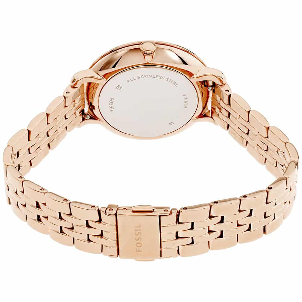 Fossil Jacqueline ES3435 36mm Women’s Watch – Rose Gold-Tone Dial, Stainless Steel Bracelet & Date Display