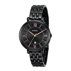Fossil Jacqueline ES3614 36mm Women’s Watch – Textured Black Dial, Black Stainless Steel Bracelet & Rose Gold-Tone Accents