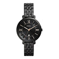 Fossil Jacqueline ES3614 36mm Women’s Watch – Textured Black Dial, Black Stainless Steel Bracelet & Rose Gold-Tone Accents