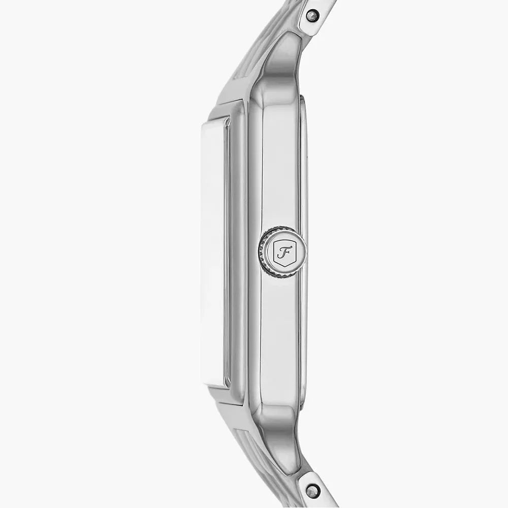 Fossil Raquel ES5221 23mm Women’s Watch – White Dial, Silver-Tone Stainless Steel Bracelet & Date Display