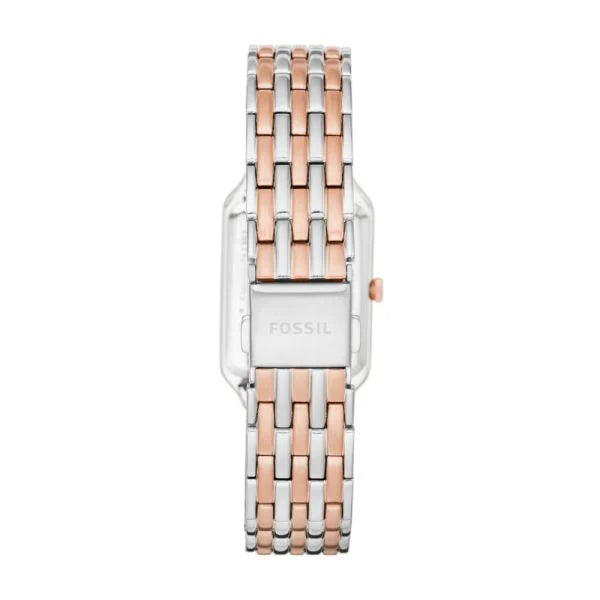 Fossil Raquel ES5222 Women’s Watch – White Dial, Silver & Rose Gold-Tone Bracelet & Date Display