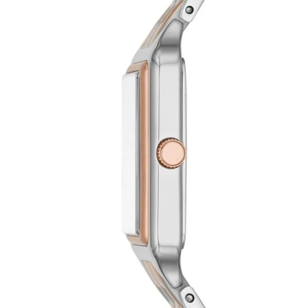 Fossil Raquel ES5222 Women’s Watch – White Dial, Silver & Rose Gold-Tone Bracelet & Date Display