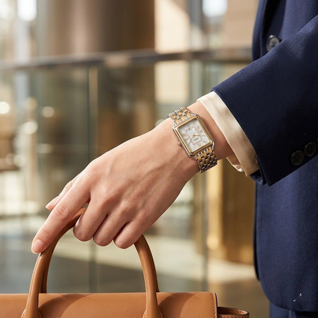 Fossil Raquel ES5305 Women’s Watch – Mother-of-Pearl Dial, Two-Tone Stainless Steel Bracelet & Crystal Accents