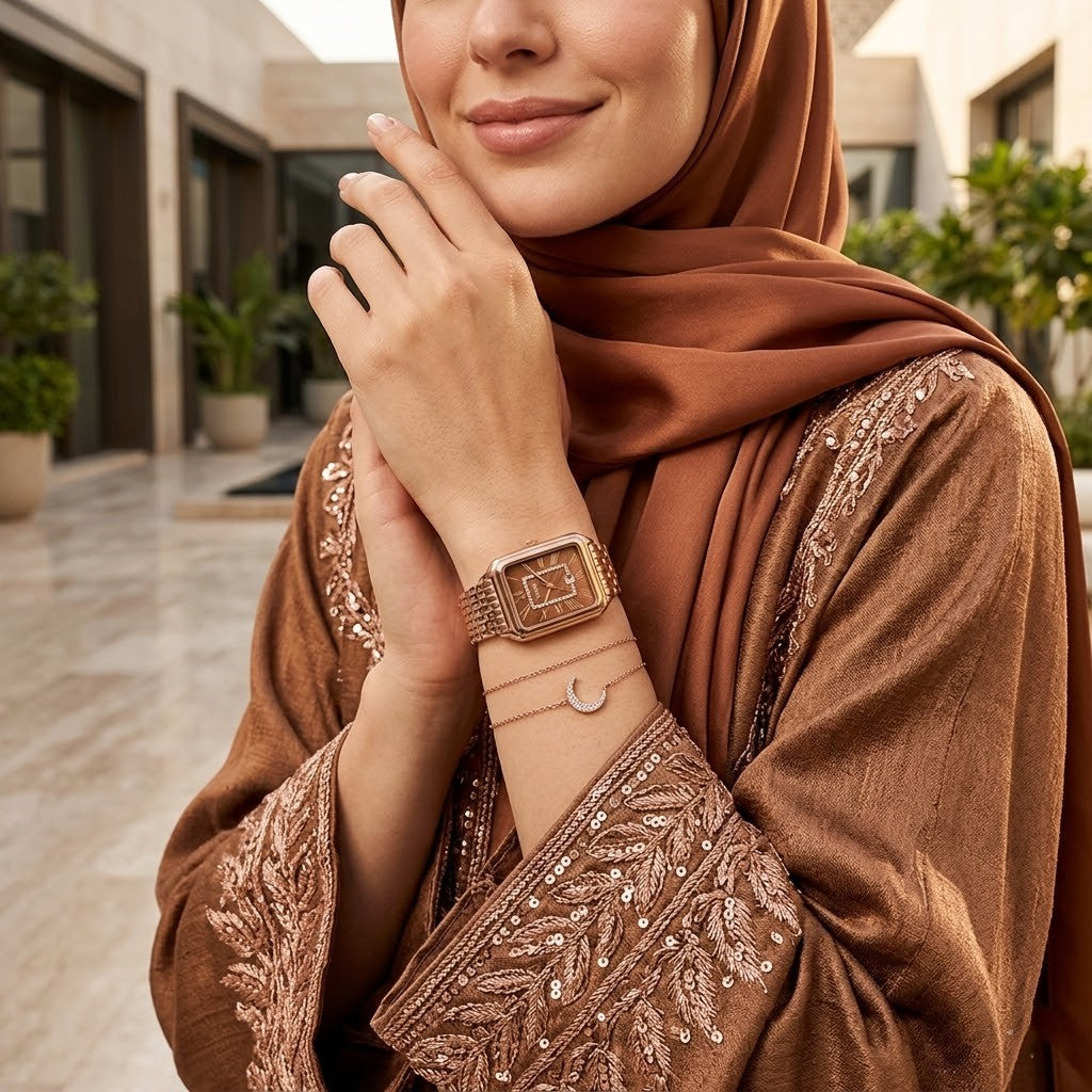 Fossil Raquel ES5323 Women’s Watch – Brown Mother-of-Pearl Dial, Rose Gold-Tone Bracelet & Crystal Accents