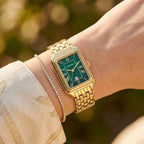 Fossil Raquel ES5341 Women’s Watch – Textured Green Dial, Gold-Tone Stainless Steel Bracelet & Date Display