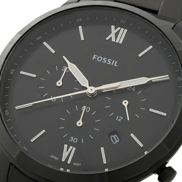 Fossil FS5474 44mm Men’s Quartz Watch – Black Dial & Black Strap