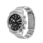 Fossil Bronson FS5710 50mm Men’s Quartz Watch – Black Dial & Silver-tone Stainless Steel Bracelet