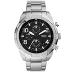 Fossil Bronson FS5710 50mm Men’s Quartz Watch – Black Dial & Silver-tone Stainless Steel Bracelet