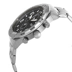 Fossil Bronson FS5710 50mm Men’s Quartz Watch – Black Dial & Silver-tone Stainless Steel Bracelet