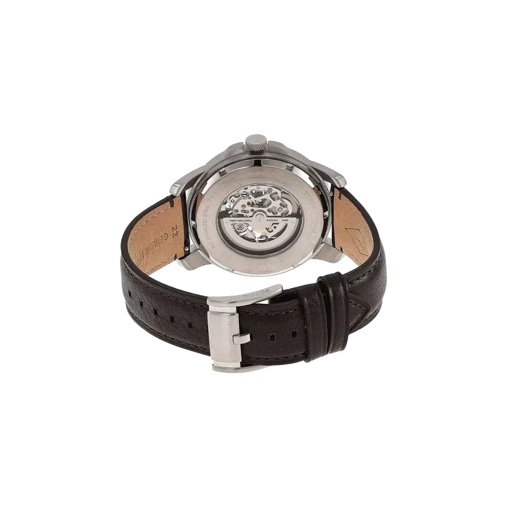 Fossil ME3100 45mm Men’s Automatic Watch – Skeleton Dial & Genuine Leather Strap