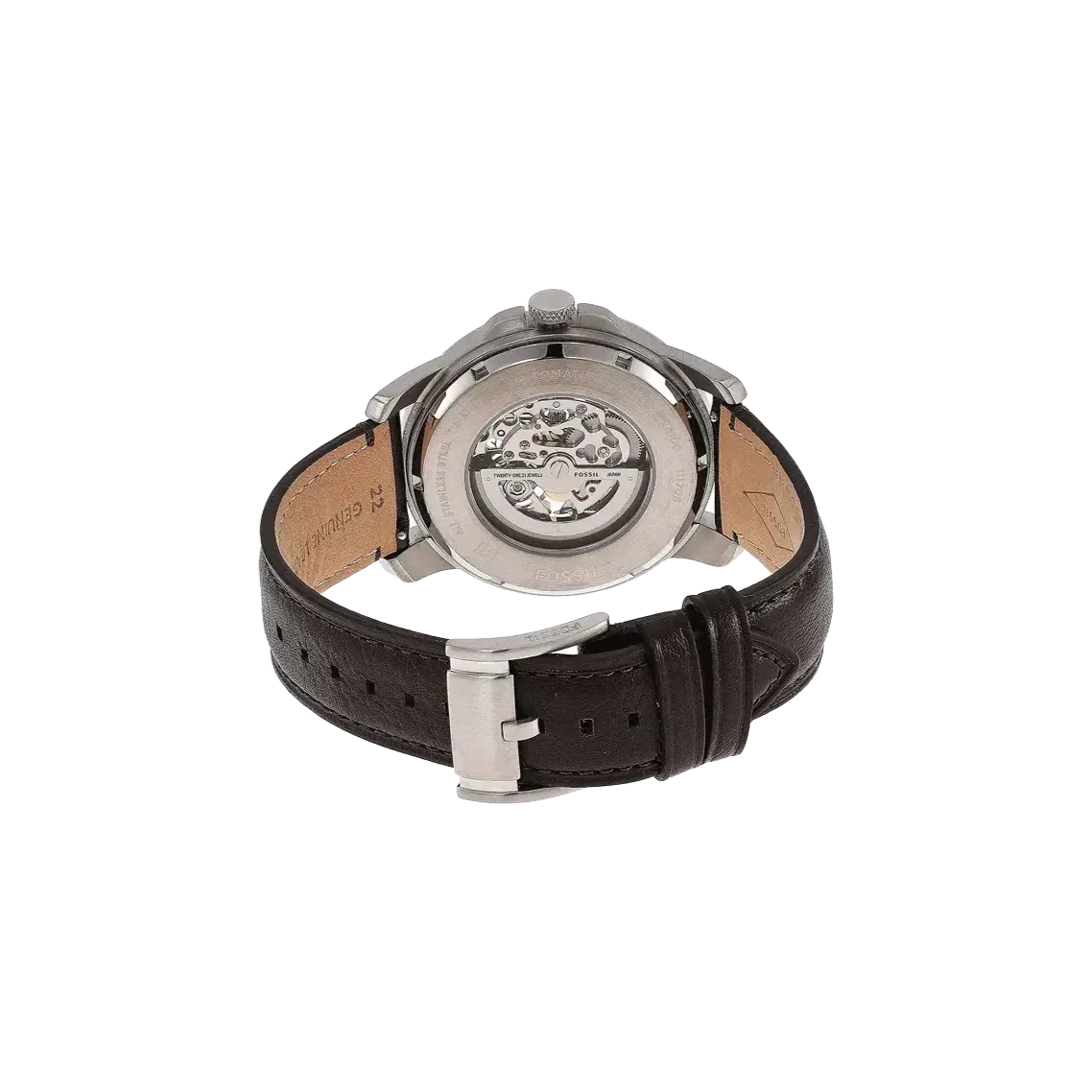 Fossil ME3100 45mm Men’s Automatic Watch – Skeleton Dial & Genuine Leather Strap