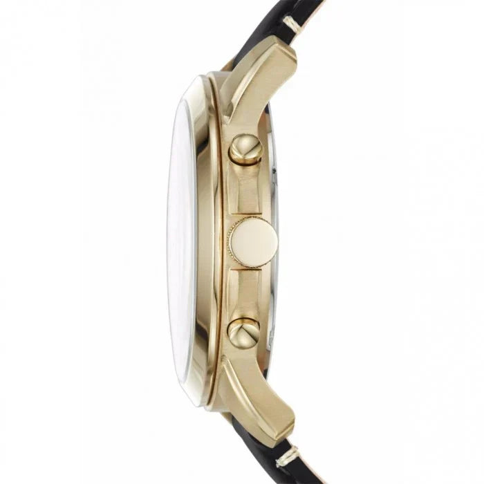 Fossil Grant FS5272 44mm Men’s Chronograph Watch – Cream Dial & Black Genuine Leather Strap