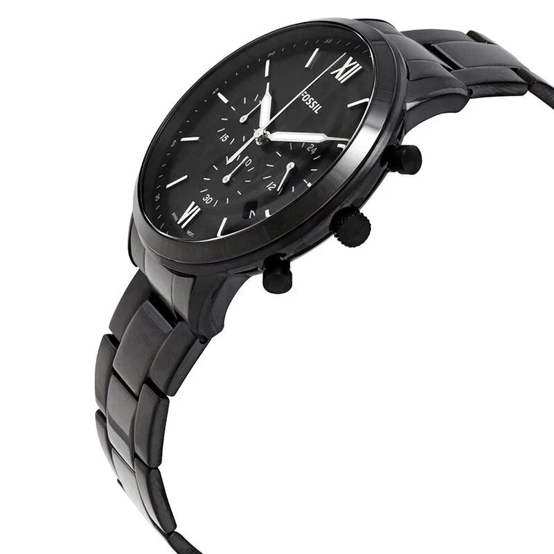 Fossil FS5474 44mm Men’s Quartz Watch – Black Dial & Black Strap