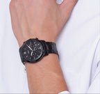 Fossil FS5474 44mm Men’s Quartz Watch – Black Dial & Black Strap
